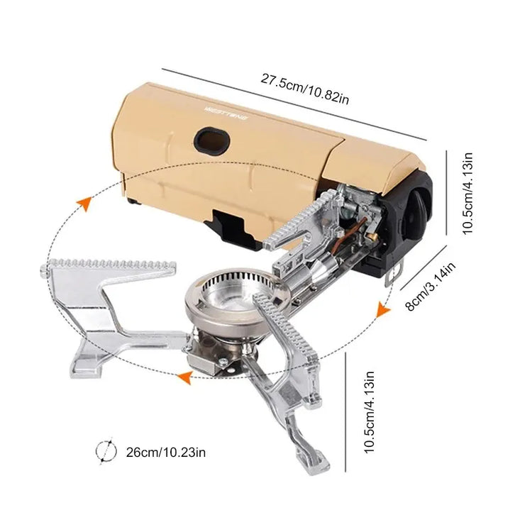 Portable Folding Camping Gas Stove - 2670W Outdoor Cooking Grill and Heating System for Picnics and Travel