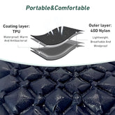 Ultralight Inflatable Outdoor Sleeping Pad for Camping and Travel - Folding Air Cushion Mattress without Headrest