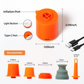 GIGA PUMP 2.0 - Versatile 3-in-1 Inflator, Deflator, and Light for Air Mattresses, Inflatable Pillows, and Swim Rings