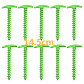 20 cm x 14.5 cm Screw-In Tent Stakes Ground Anchors - M8 Carbon Steel Hexagonal Plastic Head Spiral Screws for Camping and Outdoor Use
