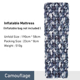 Ultralight Inflatable Outdoor Sleeping Pad for Camping and Travel - Folding Air Cushion Mattress without Headrest