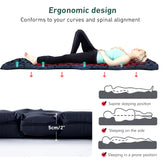 Ultralight Inflatable Outdoor Sleeping Pad for Camping and Travel - Folding Air Cushion Mattress without Headrest