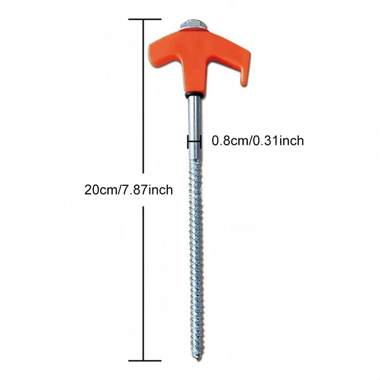 20 cm x 14.5 cm Screw-In Tent Stakes Ground Anchors - M8 Carbon Steel Hexagonal Plastic Head Spiral Screws for Camping and Outdoor Use
