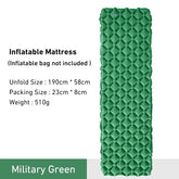 Ultralight Inflatable Outdoor Sleeping Pad for Camping and Travel - Folding Air Cushion Mattress without Headrest