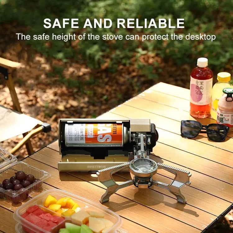 Portable Folding Camping Gas Stove - 2670W Outdoor Cooking Grill and Heating System for Picnics and Travel