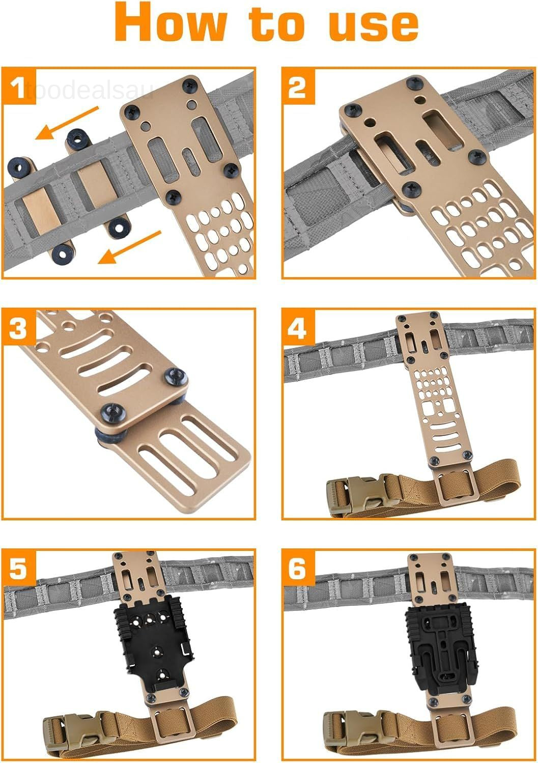 Tactical Modular Holster Adapter with QLS Kit, Drop Leg Platform Tan