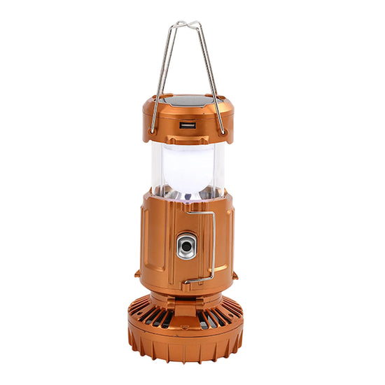 Foldable LED Lantern Fan - Solar, Rechargeable, and Battery-Powered 1500mAh Hanging Tent Light with Waterproof Design and Hook for Hiking