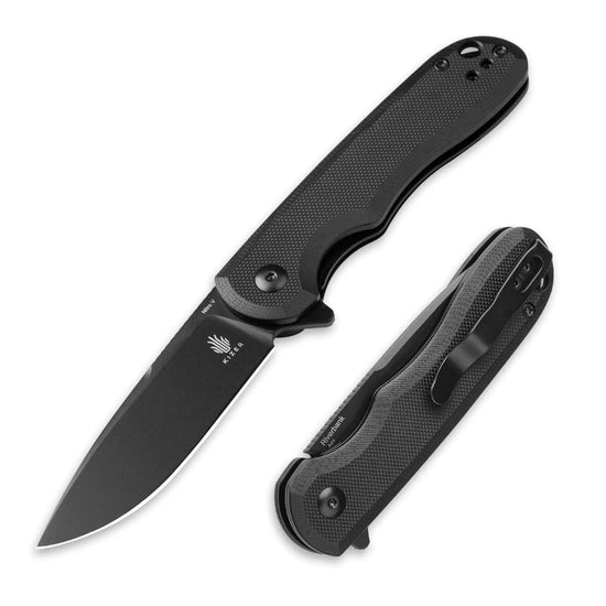 Kizer Riverbank Pocket Knife 2.99 In Nitro-V Steel Blade Folding Knife G10 Handle Small EDC Knife for Men Women Outdoor Camping Hunting Knife with Deep Carry Reversible Pocket Clip V3717M1